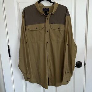 Filson Men's Casual Button Down Shirt - Olive and Brown